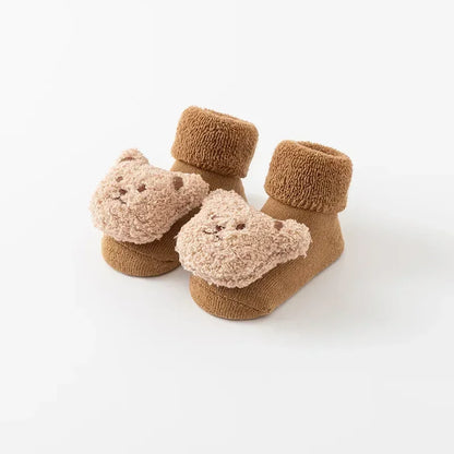 Cute Cartoon Bear Baby Socks for Boys & Girls – Soft Cotton Anti-Slip Winter Toddler Socks