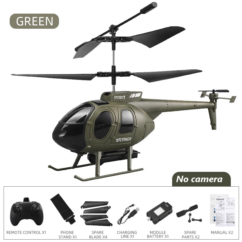Military RC Helicopter – 4CH Remote Control with 4K Camera, LED Lights, and Altitude Hold