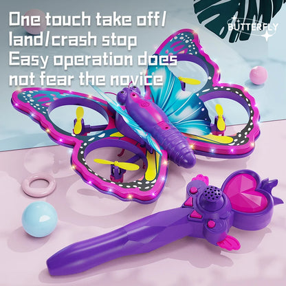 New V40 Glitter Butterfly Mini RC Quadcopter – 2.4 GHz Gravity Sensing Drone Toy Gift