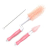 Silicone Bottle Cleaning Brush Set - Baby Pacifier & Straw Scrubber, 360 Degree Glass Cup Washing & Kitchen Cleaning Tool