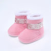 Winter Baby Snow Boots Plus Velvet Soft Sole Booties with Pompom for Indoor Walking