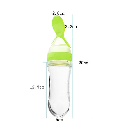 Mushy Food Feeder Spoon for Babies - Puree, Juices, Egg Custard Feeder, Press Type Bottle Spoon, Infant & Kids Nipple Utensils