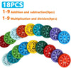 Math Fidget Spinners – 3D Printed Math Learning Toy for Kids, Multiplication & Puzzle Game – 9-Pack/18-Pack (5.5 cm / 2.17 in)