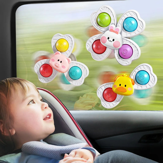 Baby Sucker Spinning Montessori Bath Toy – Rotating Educational Toy for Toddlers