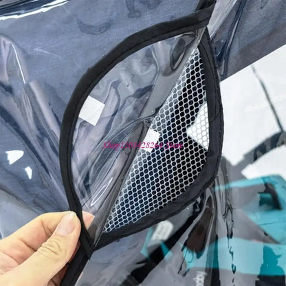 Double Stroller Rain Cover EVA Raincoat with Ventilated Design and Convenient Storage
