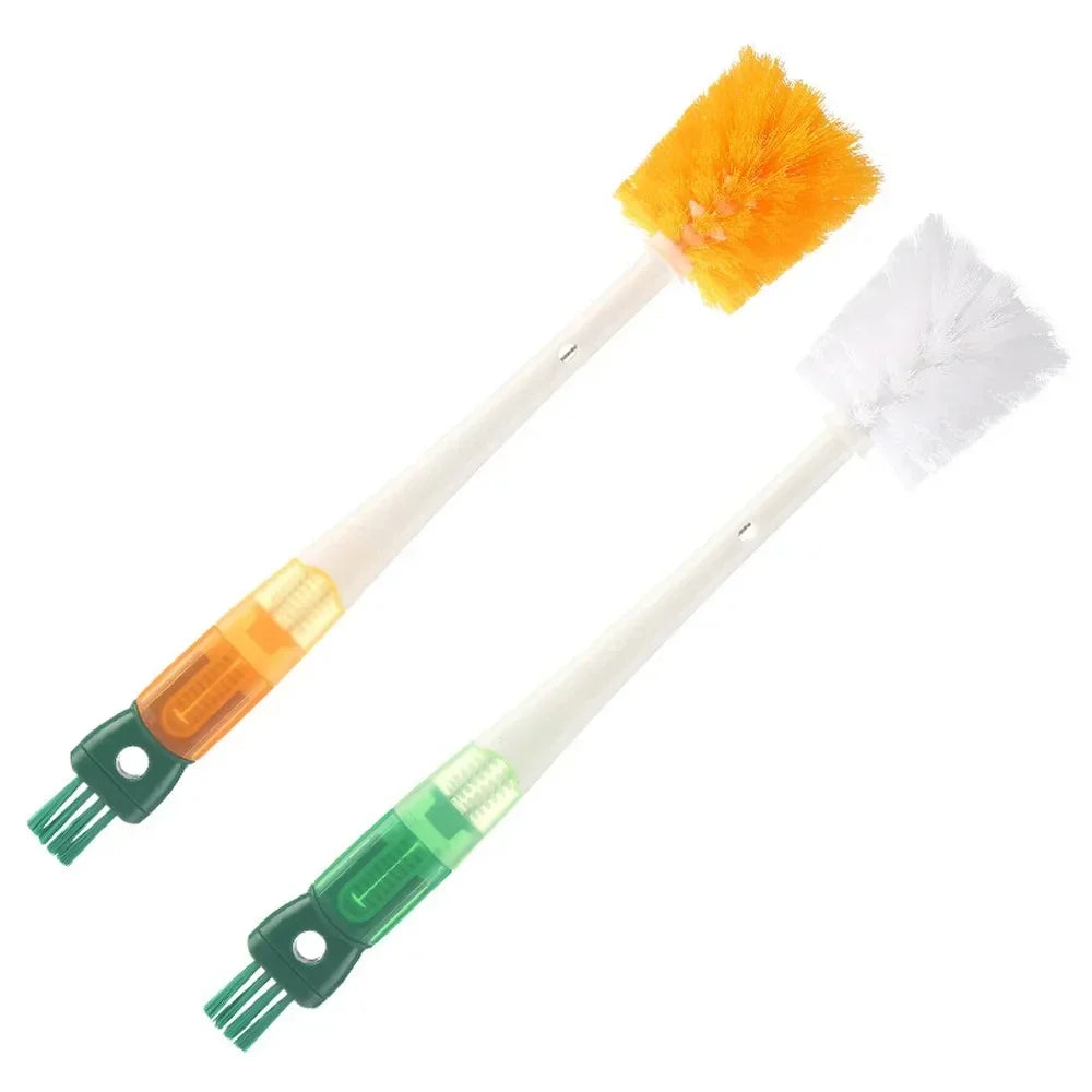 Silicone 5 in 1 Bottle Brush, Nylon Bristle, Hanging Hole, Long Handle, 360 Degree Rotating, Baby Pacifier Cup Cleaning Brush Tool