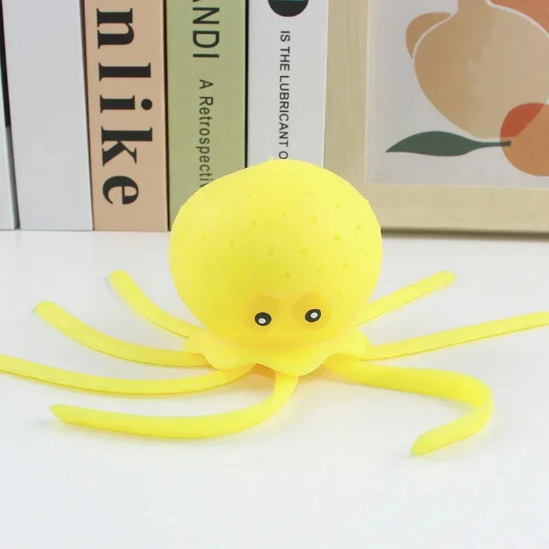 Baby Bath Toy Sponge Octopus – Water Absorbing Squeeze Stress Relief Toy