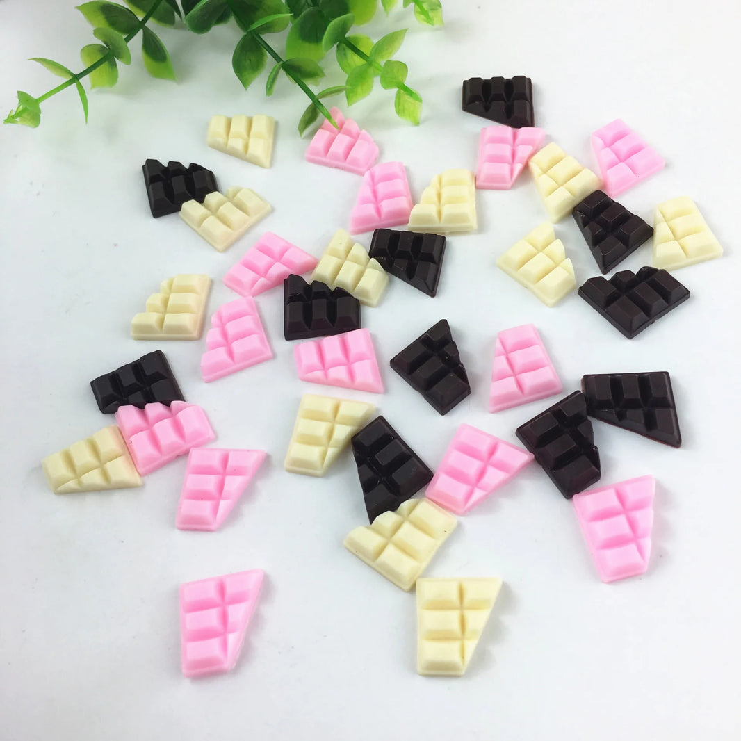 10pcs 23x16mm Mix Chocolate Polymer Slime Box - DIY Modeling Clay Kit with Charms, Plasticine Accessories for Kids