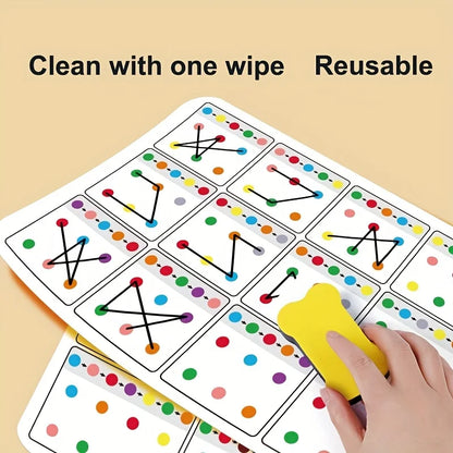 Visual Tracking and Attention Training Cards for Kids, Color and Number Recognition, Memory Improvement Gift