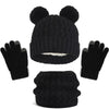 Winter Warm Children’s Hat Scarf Gloves Set – Thick Windproof Beanie Hat, Cover Hood & Scarf for Kids – Cozy Baby & Children Winter Accessories