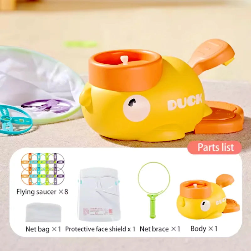 Flying Disc Shooter Duck Saucer Outdoor Yard Shooting and Catching Training Toy for Kids