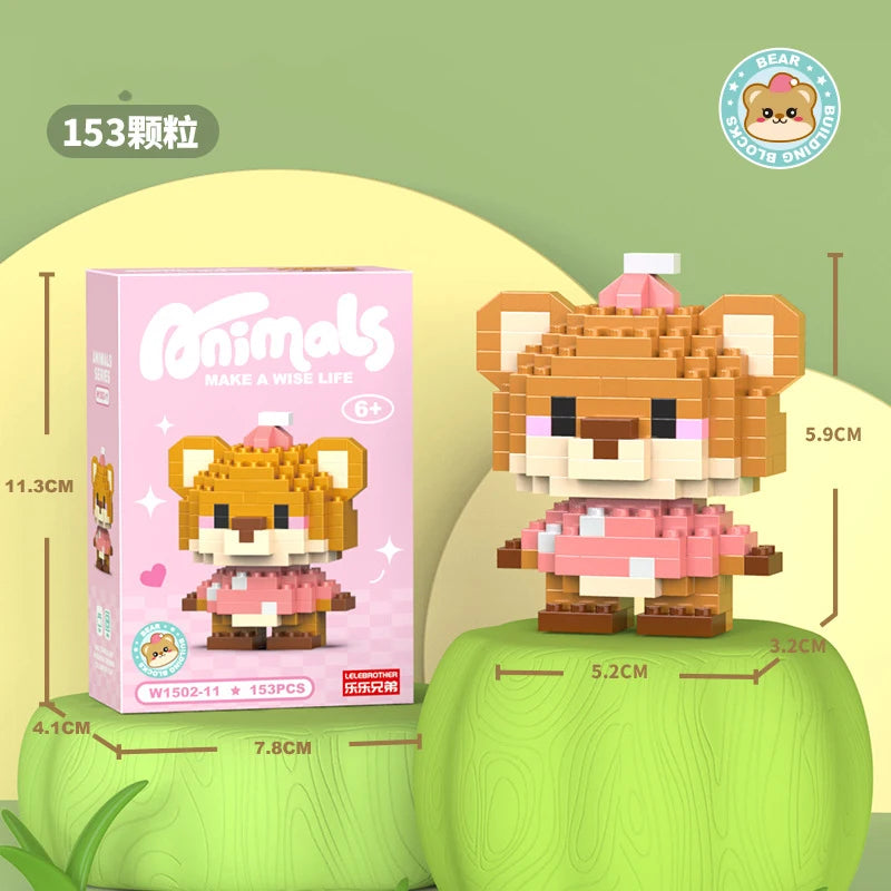 Adults Animals Micro Particle Building Blocks – Dog and Cat Mini Bricks Toy for Kids Ages 6 to 12