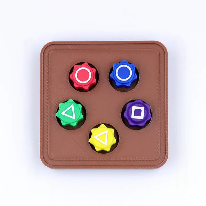 Korean Folk Game Set – Dice Party Game Props, Square, Circle, Triangle, Gonggi Jack Set for Kids, Family Stone Catching Toy