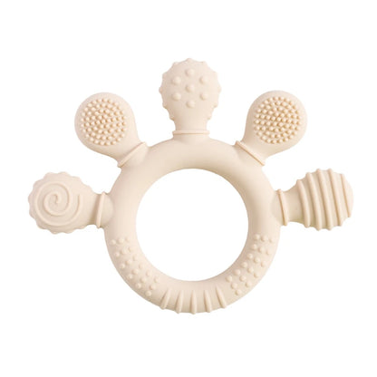 1pc Silicone Teether - Food Grade Baby 0-12 Months, Teething Ring Sensory Toy for Toddlers, Silicone Animal Soothing Accessories