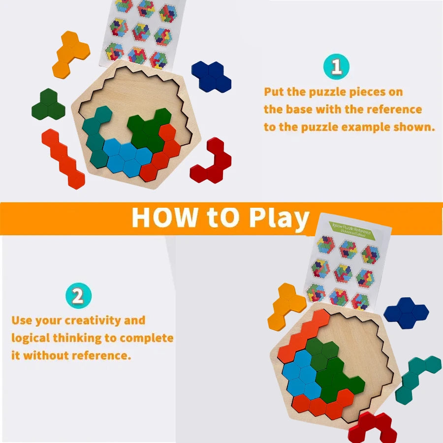 Wooden Tangram DIY Puzzle – Educational Montessori Toy for Kids