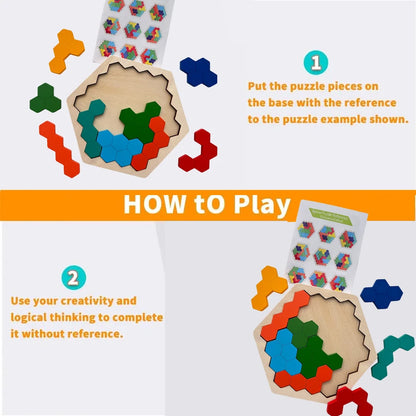 Wooden Tangram DIY Puzzle – Educational Montessori Toy for Kids