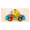 Wooden 3D Dinosaur Jigsaw Puzzle - Color Sorting Educational Toy for Toddlers (21.3 x 10.2 cm / 8.4 x 4.0 in)