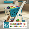 Kids Pretend Play Shopping Cart Toy with Play Food & Music — Supermarket Trolley, Ages 3+