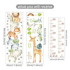 3-Pack Cartoon Animal Height Ruler Wall Stickers - Waterproof Removable PVC Growth Chart for Kids Room, Nursery & Playroom