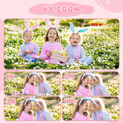 Children's 1080P HD Toddler Digital Video Camera with 2.0-Inch Screen and Silicone Case, Toy for Christmas and Birthday Gifts