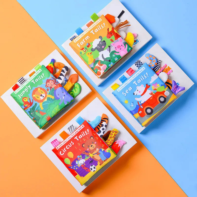 New 3D Visual Tail Cloth Book - Baby Tear-Resistant, Biteable Cognitive Tool, Interactive Parent-Child Fun, Toddlers Enlightenment Toys