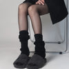 New Japanese Lolita Y2K Solid Color Leg Warmers for Women - Hollowed Out Foot Heel, Warm Knitted Knee-High Socks | Legging Gaiters Cover