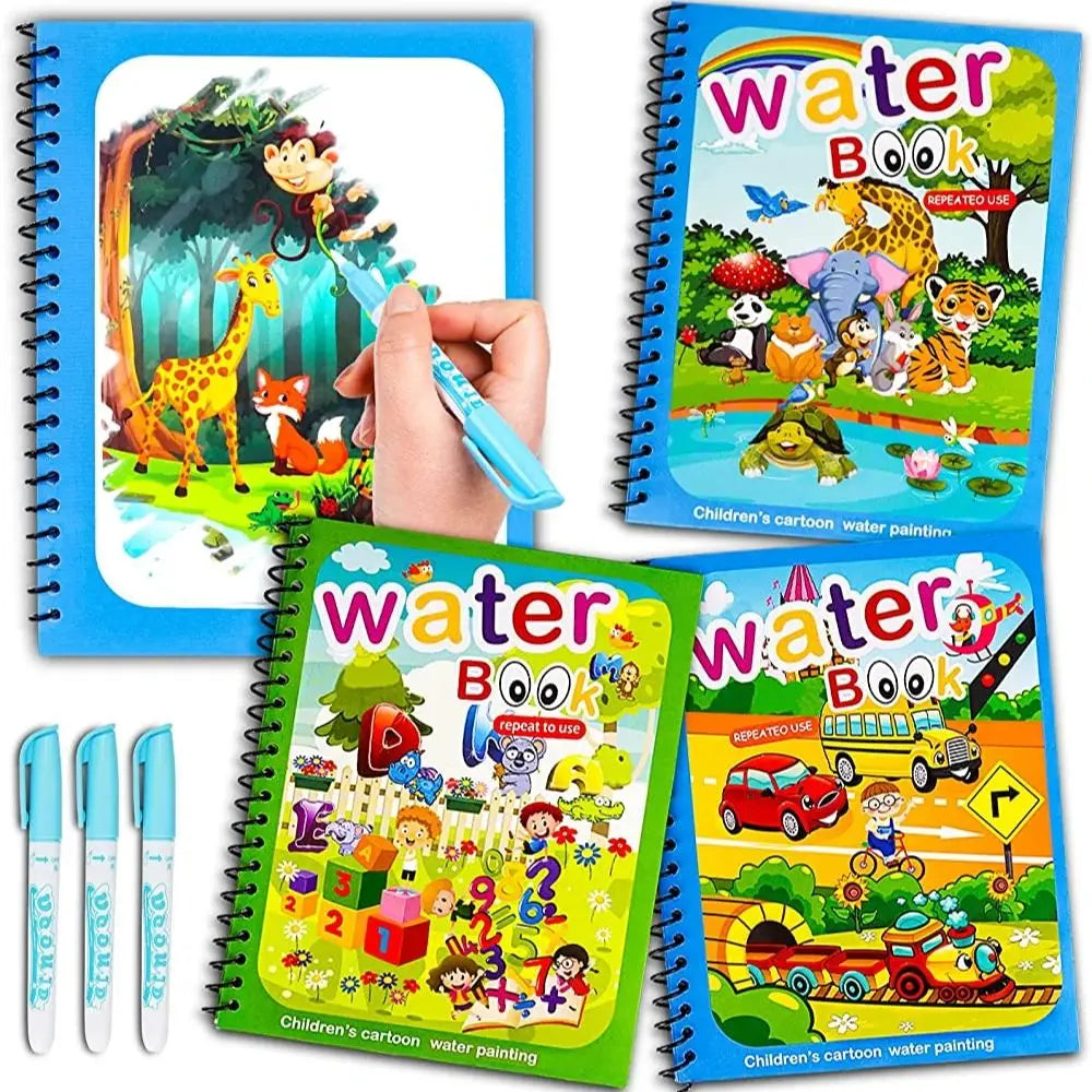 Magical Water Drawing Book – Reusable Montessori Coloring Book for Sensory Early Education in Children