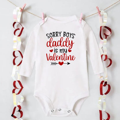 “Mommy and Daddy’s Little Valentine” – Cute Baby Romper, Newborn Long Sleeve Bodysuit, Valentine’s Day Toddler Jumpsuit