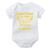 Hand Picked for Earth By My Grandpa/Grandma in Heaven Baby Bodysuit – Summer Short Sleeve Romper, Infant Jumpsuit, Baby Clothes