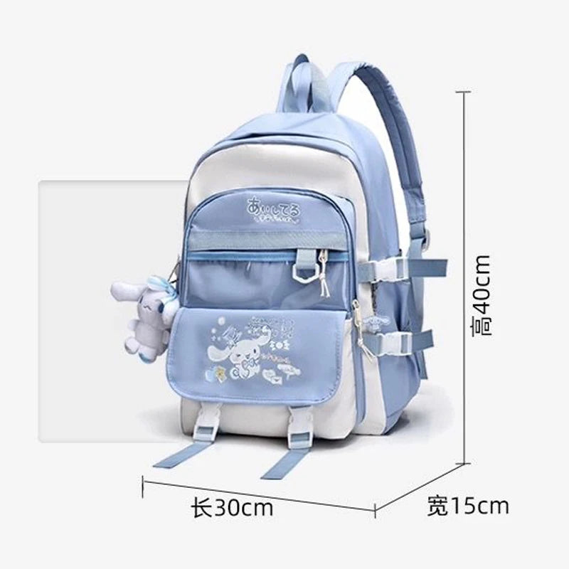 Anime Sanrio Cinnamoroll Plush Backpack – Blue Kawaii Large Capacity School Bag for Kids
