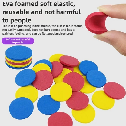 Kids Foam Flying Disc Launcher Toy — Carrot Shooter with 15 EVA Discs, Compact Launcher 13×10×4.5 cm (5.12×3.94×1.77 in) — Parent-Child Outdoor Game