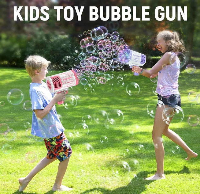 40/69-Hole Bubble Machine for Kids & Adults — Portable Battery-Powered Bubble Gun & Soap Blower, Ages 3+