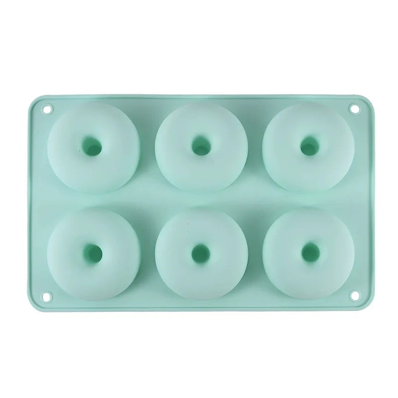 6-Hole Silicone Donut Mold Non-Stick Heat Resistant Baking Pan for Muffins and Pastries