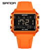 Fashion Men’s and Women’s Waterproof Digital Sports Watch Rectangle Design LED Backlight Wristwatch