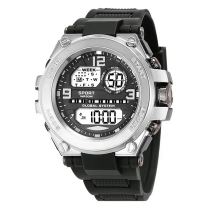 Black Sports Watch for Kids and Students Men’s Multifunction LED Digital Waterproof Luminous Alarm Clock Electronic Watch