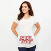 Christmas Santa Baby Print Maternity T-shirt Xmas Casual Pregnant Clothes Pregnancy Announcement T-shirt for Pregnant Women