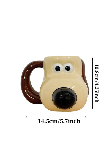 520ml (17.6 fl oz) Dog Paw Ceramic Mug – Large Cartoon Coffee Cup with Handle for Home & Office, Kids-Friendly