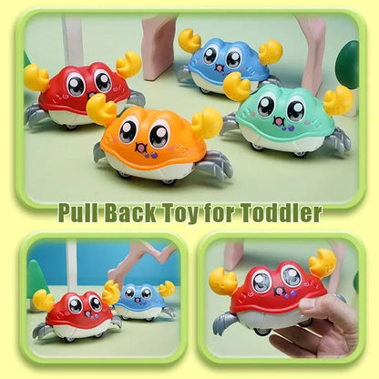 Inertial Crawling Crab Baby Sensory Toy, Cartoon Cute Toddler Interactive Montessori Walking Toy Gift for Ages 1 to 3 Years