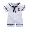 Newborn Baby Boy Sailor Navy Romper – Short Sleeve Playsuit Jumpsuit (Summer Outfit, Cute Costumes)