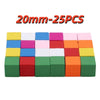 Colorful Beech Wood Stacking Cubes - 25/50-Piece Rainbow Math & Logic Building Blocks for Kids Ages 3+
