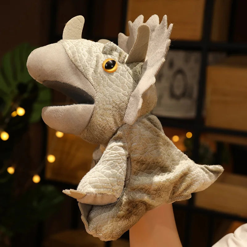 Dinosaur Plush Hand Puppet, Lifelike Triceratops and Tyrannosaurus Rex for Kids and Adults