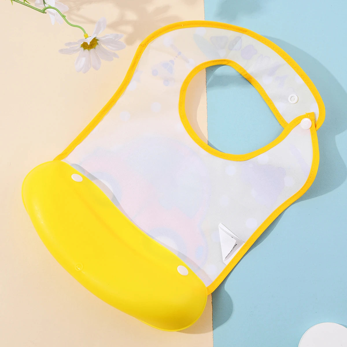 Security Cartoon Print Baby Bibs for Boys & Girls | Waterproof Soft Silicone Kids Burp Cloth with Pocket, Feeding Bib for Children - Kidzy Market