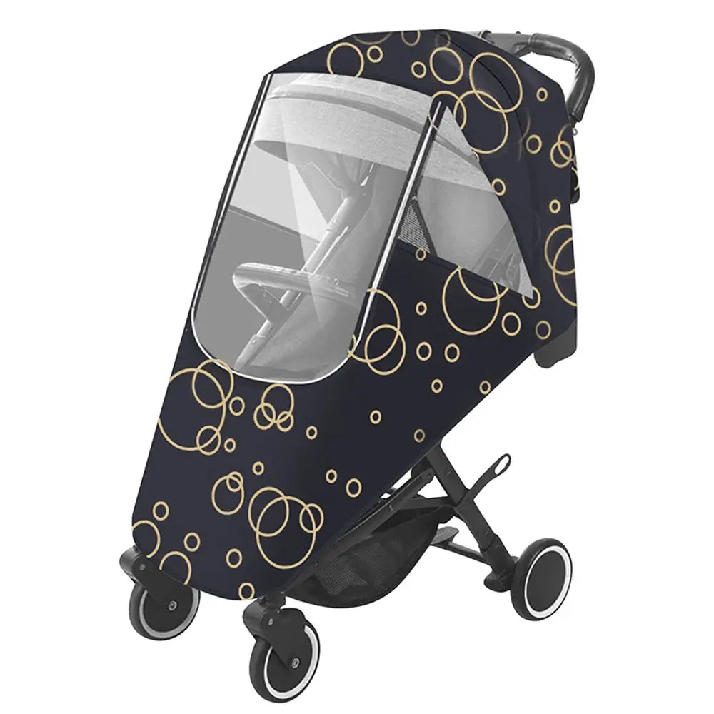 Breathable Dustproof Travel Large Circle Outdoor Cartoon Buggy Protection Stroller Rain Cover Nylon Pushchair Rain Shade