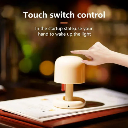 Mini Sunset Night Lamp USB Rechargeable Mushroom Style LED Desktop Light for Coffee Bar Home Decor Bedroom