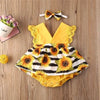 Newborn Baby Girl Summer Lace Romper Dress – Floral Flying Sleeve Jumpsuit with Headband (0-18 Months)