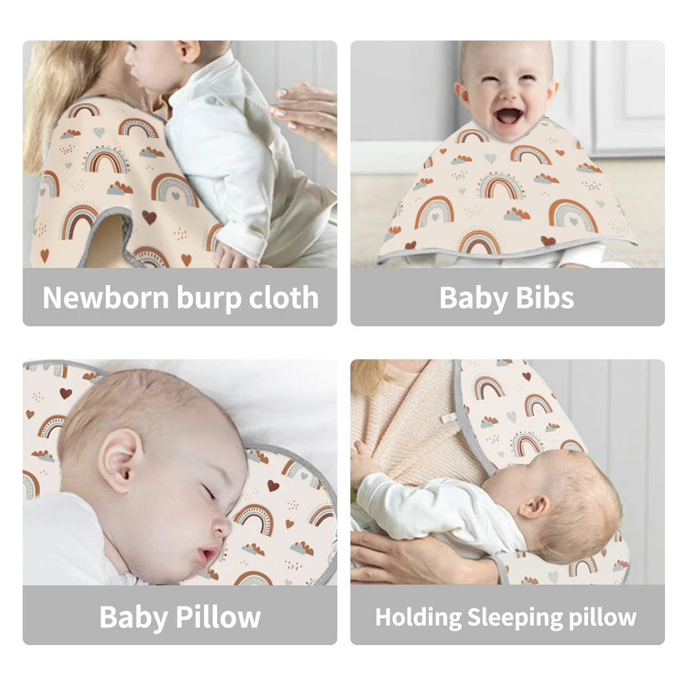 Kangobaby #My Soft Life# Breathable All-Season 6-Layer Baby Muslin Burp Cloth | 100% Cotton Antibacterial Newborn Feeding Bib - Kidzy Market