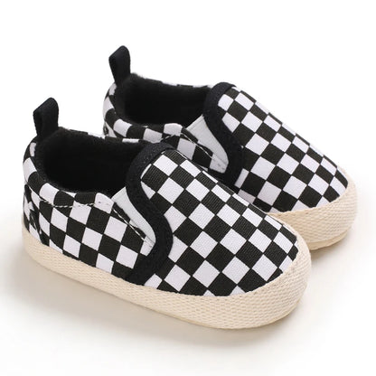 Newborn Baby Canvas Shoes – Anti-Slip Soft Sneakers for Baby Boys & Girls, Multi-Color Toddler First Walkers Crib Shoes