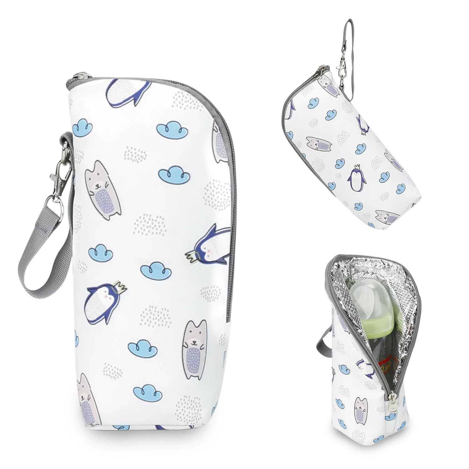 Portable Baby Bottle Bag Feeding Warmer Aluminum Mold Insulation Stroller Hanging Bag - Kidzy Market