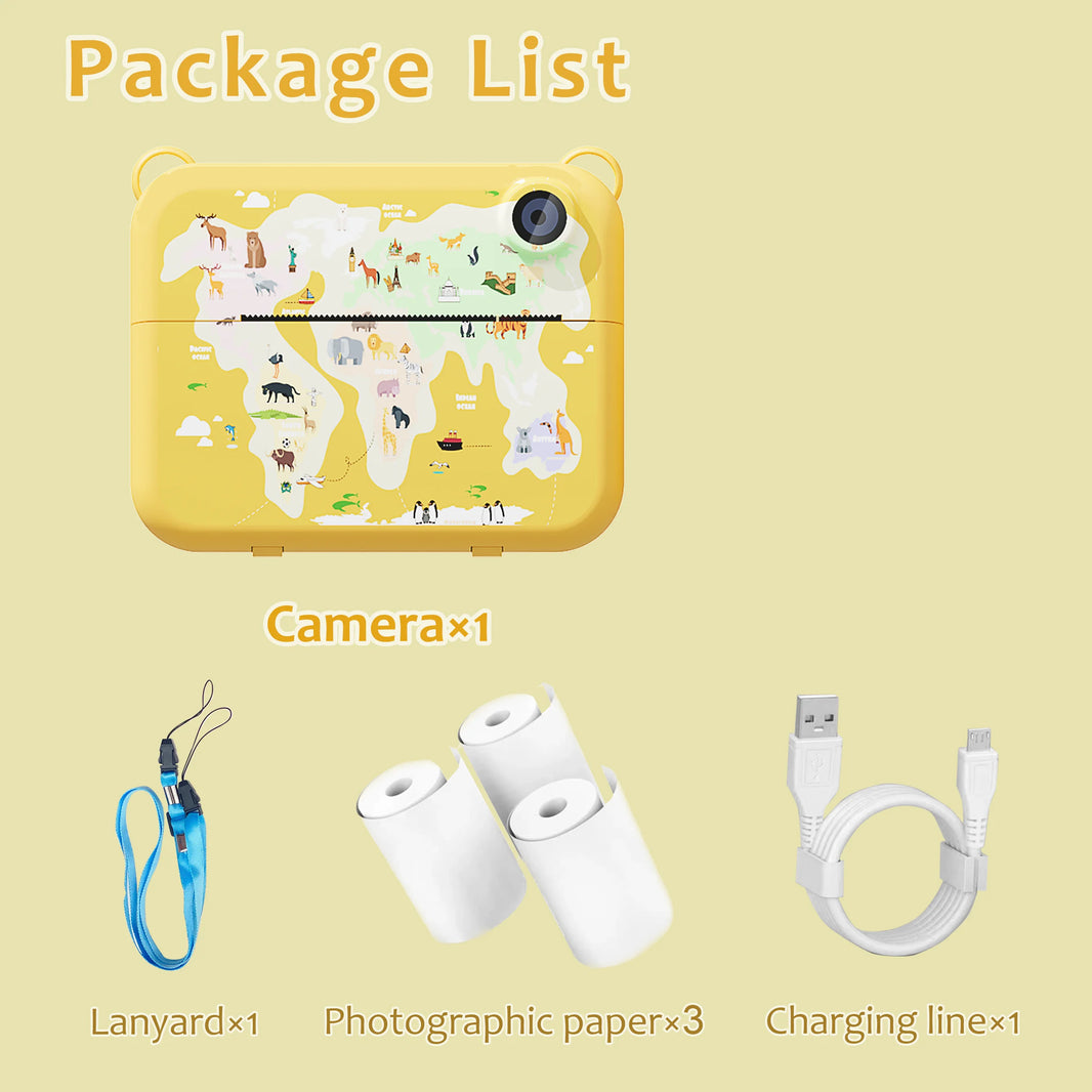 Digital Kids Instant Print Camera with Mini Thermal Printer, Photography Toy, Holiday Gift