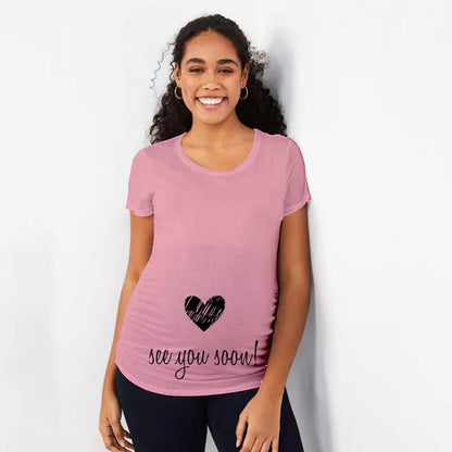 Loading Women Maternity T-Shirt | Short Sleeve Pregnancy Funny Tops | Maternity Clothes | Hot Sale Drop Ship